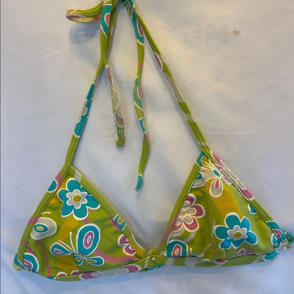 VINTAGE 1980’s BRAZILIAN STRING TIE THONG MULTICOLOR BIKINI SET - G/L - Picture 4 of 12
